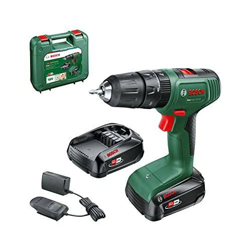 Bosch Home and Garden, Trapano con Percussione a Batteria EasyImpact 18 V-40 (2 Batterie da 2.0 Ah, Sistema 18 Volt, in Custodia per il Trasporto), Easyimpact 18 V-40, Mandrino 13mm
