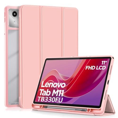 XLTTONG Custodia per Lenovo Tab M11 2024 11 Pollici, Cover con Portapenna per Lenovo Tab M11 Case Auto Sonno/Veglia,Rosa
