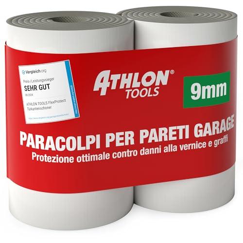 ATHLON TOOLS 2 protezioni delle pareti del garage FlexProtect, lunghe 2 m ciascuna, protezione estremamente spessa per il bordo della portiera di autovetture, autoadesiva, idrorepellente