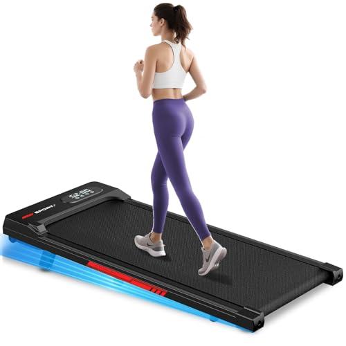 Tapis roulant salvaspazio, 1-8km/h, 2.5HP, Schermo LCD ad alta definizione, 2 metodi di controllo, Walking pad mini, Carico massimo di 120 kg, Tapis roulant elettrico