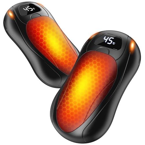 Namouk Scaldamani Elettrico Portatile 6000mAh con LCD - Riscaldamento Magnetico Doppio Lato, Temperatura Regolabile 35°C-55°C, 12+ Ore Autonomia, Ricaricabile per Campeggio/Regali Invernali