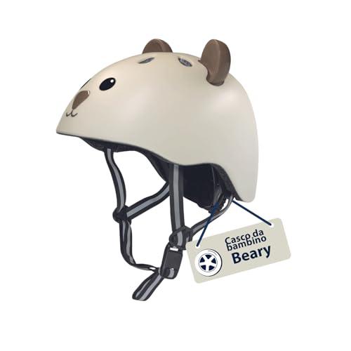 HUDORA Casco per bambini Beary - Casco comodo XXS/XS - Casco sicuro per bicicletta con fantasia orsetti - Casco di pregio per bimbi e bimbe - Ideale per bici senza pedali/monopattini/bici