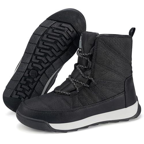 Mishansha Stivali da Neve Donna Antiscivolo Caldi Scarpe Invernali Comfort Nero 39EU