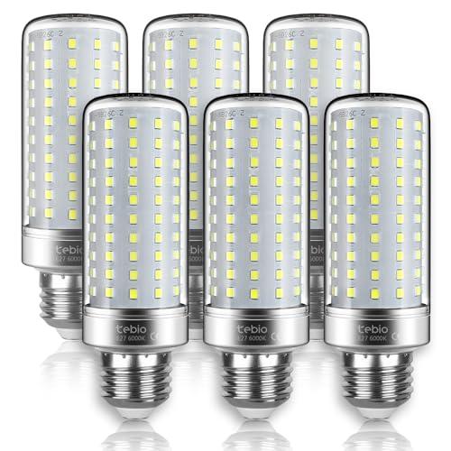 Tebio LED Argento Mais lampadine E27 25W Small Edison Screw Equivalente a 200W 2500LM Non Dimmerabile 6000K Bianco Freddo Lampadine a candela, 6 pezzi