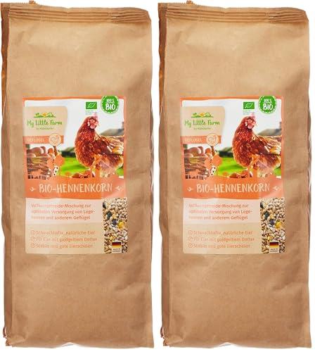 My Little Farm - Cibo Biologico per Galline, 2 kg, Ideale per Galline ovaiole e Altri pollame, Miscela di Cereali integrali, Ricco di vitamine (Confezione da 2)