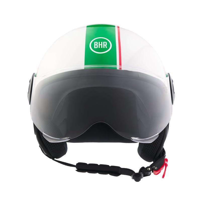 BHR Casco Demi-Jet 835 SPECIAL - Casco Scooter Omologato ECE 22.06 con Visiera a Occhiale Antigraffio - Sgancio Micrometrico e Guanciali Removibili - Cool Italy L