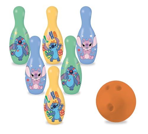 Mondo Toys-Set da Bowling Stitch per Bambini-1 Palla e 6 Birilli-28749, Multicolore, 28749