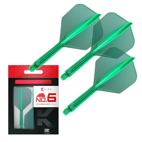 Target Darts K Flex Alette e Aste per Freccette Integrate, No.6 Verde (Intermediate) | Confezione da 3 K-Flex - No.6, Kflex Aletta e Asta per Freccette Stampate in Un Unico Pezzo