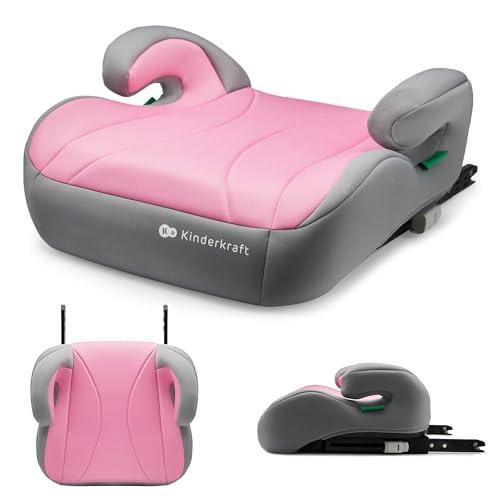 Kinderkraft I-BOOST Rialzo per sedile auto I-Size 135-150 cm, Seggiolino auto, installato con ISOFIX, Comodi braccioli, Facile da usare, Rosa