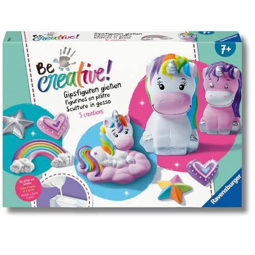 Ravensburger - Be Creative Midi XL | Sculture in Gesso Unicorni | Giochi Creativi Bambina 7 Anni | Gioco Bambina 7 Anni o Più | Kit Lavoretti Creativi per Bambini