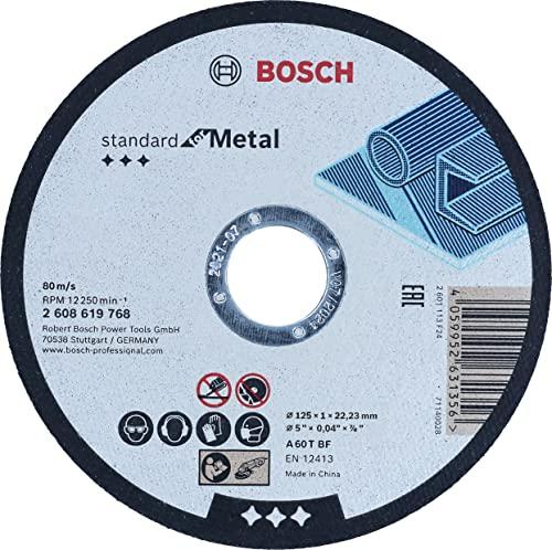 Bosch Professional 1x Standard for Metal per il Disco da Taglio Dritto (adatta a lamiere, acciaio Ø 125 x 1 x 22,23 mm, Accessori Smerigliatrici Angolari)
