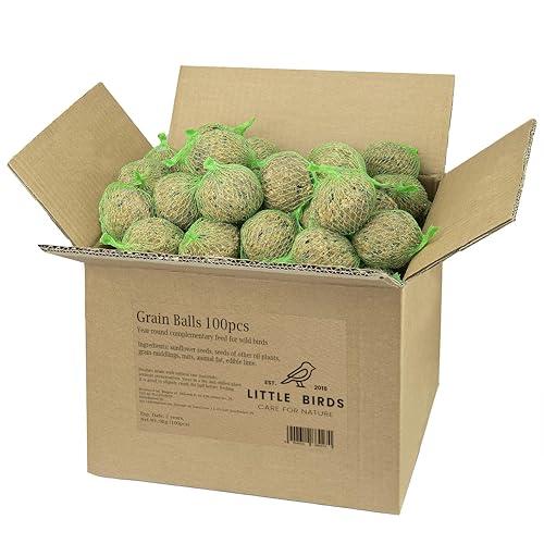 Care4Nature 100 Palline di Grasso per Uccelli Selvatici - Palla di Grasso per Uccellini da Esterno - Ingredienti Naturali e Alto Valore Nutritivo - Per l'uso tutto l'anno