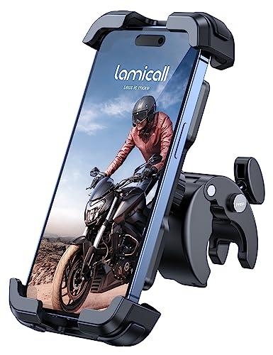 Lamicall Supporto Telefono Bicicletta, Porta Cellulare Moto - Aggiornato Clip del Manubrio di Installazione Rapida, Porta Cellulare per iPhone 17 16 15 14 Pro Max Plus, Android 4,7-6,8