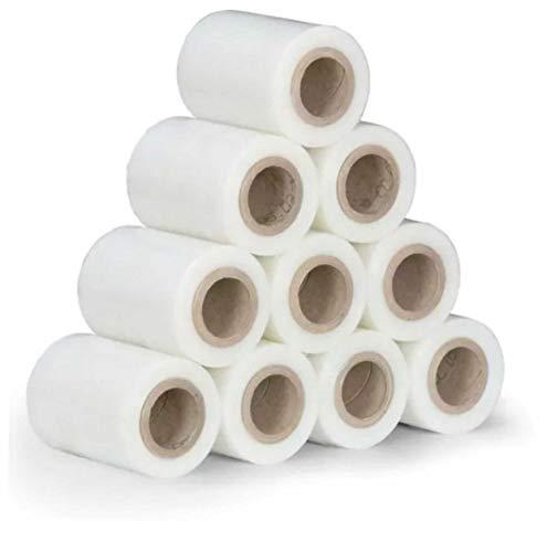 10 mini pellicole elastiche 10 cm x 150 m, 23 my, trasparenti