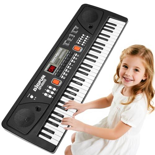Tastiera Pianoforte per Bambini - 61 Tasti Portatile Giocattolo Pianola Tastiera Musicale Elettrica Piano con Microfono, Regalo 3 4 5 6 7 8 9 Anni, Nero