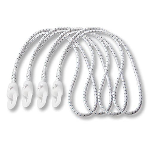 Marineo Zeising - Set di 4 elastici per vela, 15 cm, di alta qualità, durevole, con passante in gomma e gancio per sport in barca e sicurezza del carico