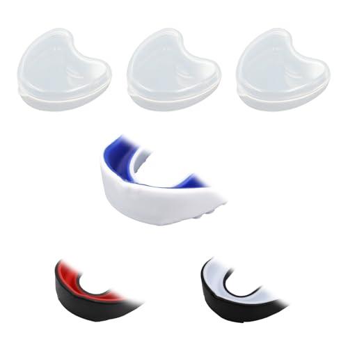 SYEYCW 3 Pezzi Paradenti per Bambini Junior, Scudo Paradenti Gengivale Sportivo Modellabile con Trasparente Portatile Custodia, per Boxe, MMA, Rugby, Hockey, Basket (da 6 a 12 Anni)