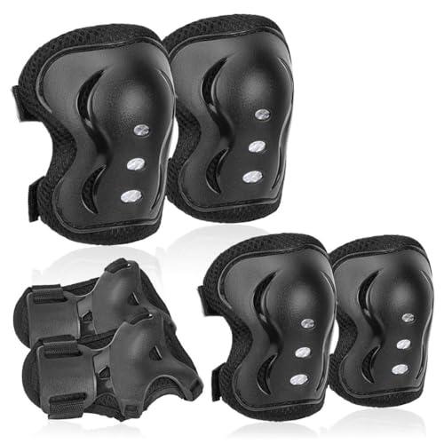 GXGM Set di 6 Ginocchiere, equipaggiamento Protettivo per Bambini, con Ginocchiere e gomitiere, con polsiere, Adatto a Bambini dai 3 ai 12 Anni per Pattinaggio all'aperto e Ciclismo