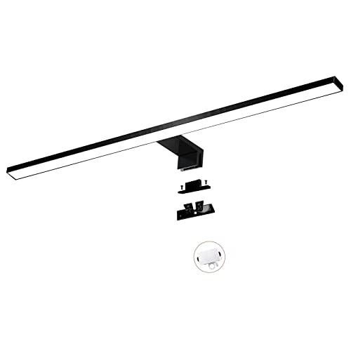 YIQAN luce bagno 60cm 13w LED luce specchio 4000K naturale nero opaco 1100lm illuminazione mobile bagno vanità 3 opzioni di installazione
