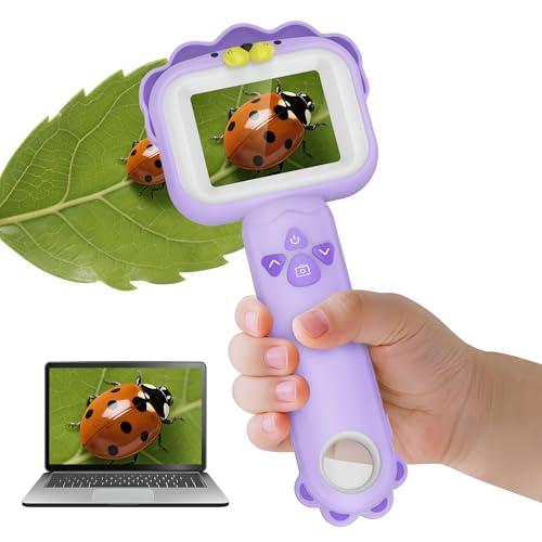 Microscopi per bambini, mini microscopio tascabile portatile per bambini piccoli, giocattoli educativi scientifici per regali di compleanno di Natale per bambini di 3 4 5 6 7 8 9 10 anni (leone)