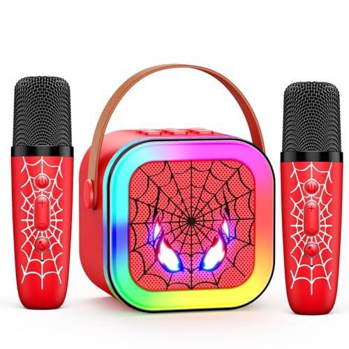 Braxel Microfono Karaoke per Bambini, Regalo Bambino 3-12 Anni Maschio Spider Giocattoli Bambino 4-12 Anni Microfono Bambini Giochi Bambini 4-12 Anni Karaoke con Microfono Bluetooth