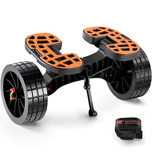 VEVOR Carrello Porta Barca Kayak Canoe in Alluminio Capacità Carico 145kg con Ruote Pneumatiche in PU 25,4cm Design Staccabile, Carrello Porta Kayak con Cinghie di Fissaggio Carico 145kg Staccabile