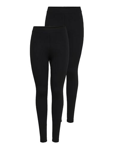 ONLY Onllive Love New Leggings 2-PK NOOS Leggings, Donna, Nero (Black), XL (Pacco da 2)