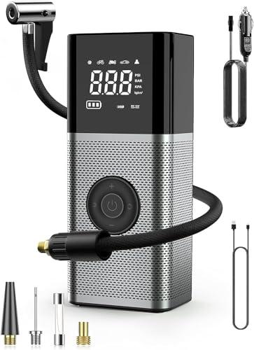 OneAmg Compressore Portatile per Auto Aria Compressa Pompa Elettrica 150PSI Pressione Gonfiatore Digitale con Luce LED per Gonfiare Le Gomme delle Moto e delle Auto, Palloni, Canotti ECC
