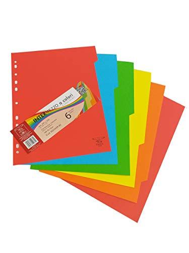Pigna, Separatori cartoncino colorato assortito, pezzi 6, confezionati in blister