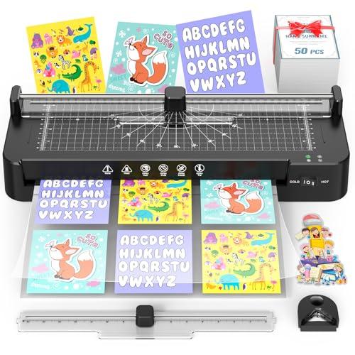 Plastificatrice A3 con 20 Fogli Laminazione, Plastificatrici Caldo e Freddo Set 7 in 1 con Tagliatore, Plastificatore A3 A4 A5 A6 con Rifinitore Carta