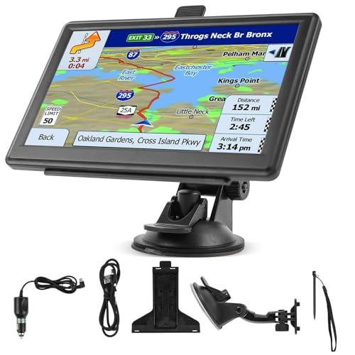Riloer Kit di navigazione GPS universale per auto, camion, roulotte, camper, schermo da 7 pollici con supporto e trasmettitore FM, possibilità di cambiare lingua, italiano