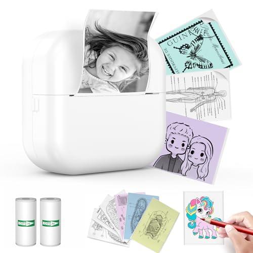 ETROBOT Etichettatrice Etichette Adesive Bluetooth Mini Stampante Portatile per Etichette Adesive Personalizzate Compatibile con iOS e Android con 2 Rotolo di Etichette per Ufficio Casa