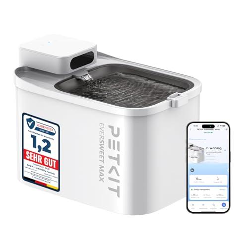 PETKIT EVERSWEET MAX Fontanella per Gatti Senza Fili, 3L Fontana per Gatti con Sensore,26dB Ultra Silenziosa, Controllo Intelligente dell'applicazione,5000 mAh 83 Giorni di Autonomia