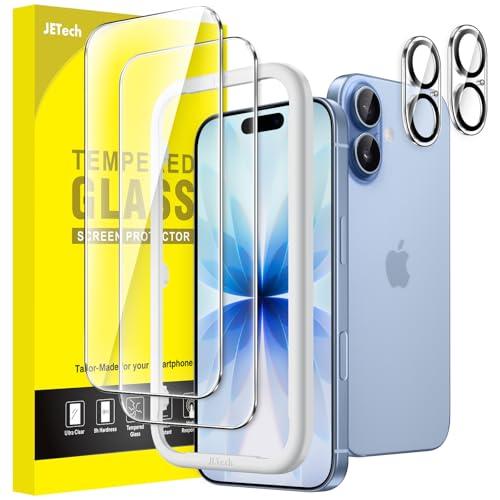 JETech Pellicola Protettiva per iPhone 17 6,3 Pollici con Protezione Obiettivo Fotocamera, Strumento Installazione Facile, 9H Durezza Vetro Temperato Film, HD Chiaro, Pacco da 2 Ciascuno