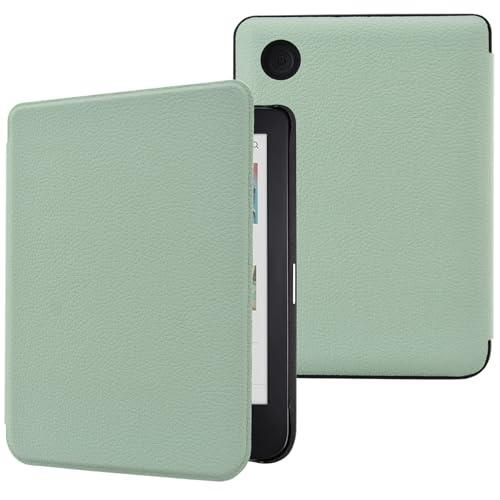 DMluna Custodia per Kobo Clara Colour/Clara BW/Clara 2E, Tolino Shine Colour/Shine 5/4 - Cover Protettiva Funzione Auto Wake/Sleep - Pelle Sintetica Premium, Antigraffio, Anticaduta, Agave Verde
