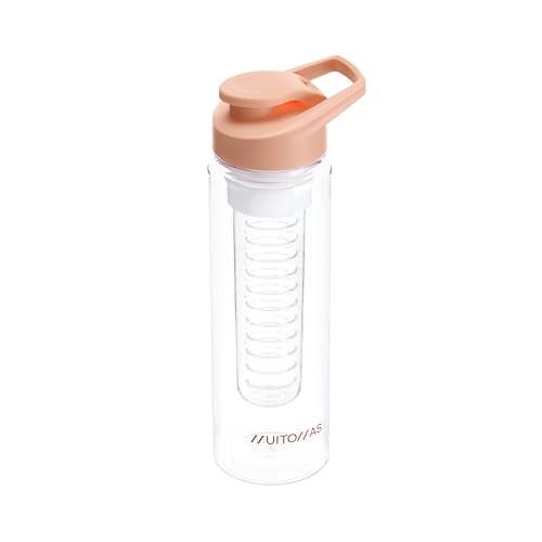 Muitomas, Borraccia con Infusore, Design Compatto con Tappo Ermetico, per Infusi di Frutta, Tè o Erbe, Capacità di 700 ml, Colore Peach Fuzz