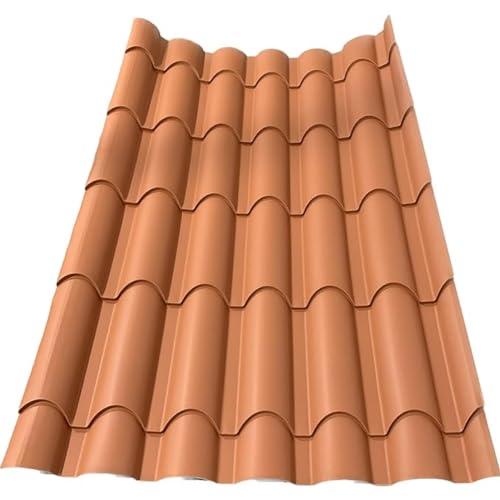 FT METALLI - lamiera ondulata finto coppo copertura tettoia per esterno - lamiera zincata - colore rosso coppo - larghezza 1 metro lunghezza 2,45 metri