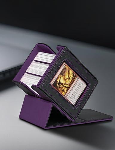Scatola per carte da gioco per mazzi MTG Commander, contiene oltre 100 carte a doppia faccia e finestra di visualizzazione per carte, chiusura magnetica, spesso compatibile con MTG, PTCG, TCG, CCG e