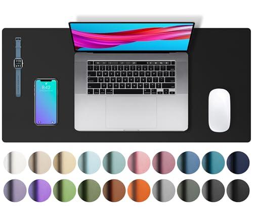 Aothia Leder Pad,Mauspad, Büro Schreibtischmatte, rutschfester PU Leder Schreibtisch, Laptop Schreibtisch Pad, wasserdichtes Schreibtisch Schreibpad für Büro und Zuhause(60cm x 35cm, Black)