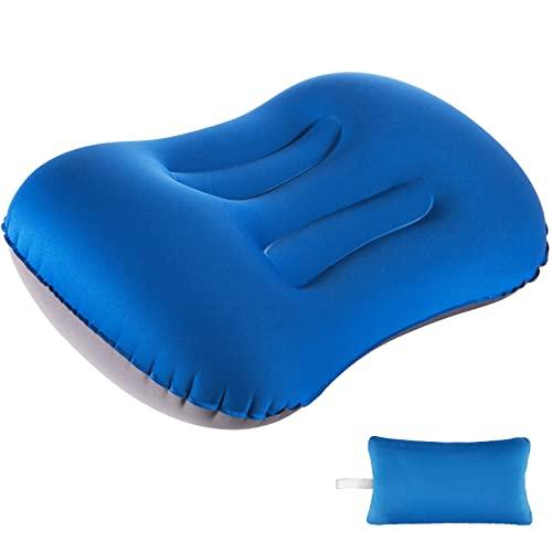Eono Cuscino Gonfiabile da Campeggio, Cuscino da Viaggio Ultraleggero, Cuscini Gonfiabili da Mare Comprimibile Compatto Ergonomico, Ideale per Campeggio, Escursioni, Spiaggia