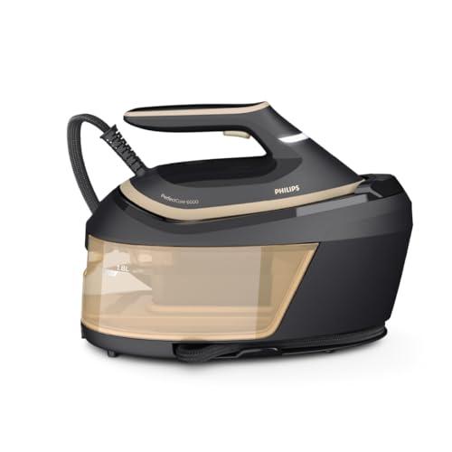 Philips Domestic Appliances PerfectCare 6000 Series Ferro da Stiro con Caldaia - 2400W, Colpo di Vapore 600g, Pressione 8 Bar, Tecnologia OptimalTEMP, Serbatoio 1,8 l, Nero (PSG6064/80)