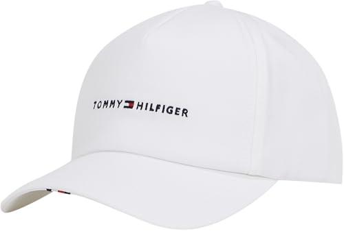 Tommy Hilfiger Uomo Cappellino Foundation Soft 6 Panel con Logo, Bianco (TH Optic White), Taglia Unica