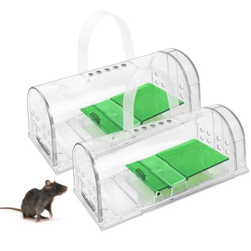 Jsdoin 2 x Trappole per Topi Adatte ad Interni ed Esterni Adatte ad Interni ed Esterni.Trappole Topi e catturano Riutilizzabili, eseguono Una Cattura Veloce ed Altamente sensibile