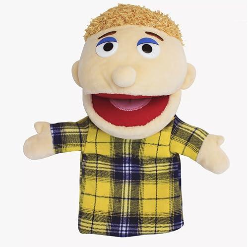 LOMTRATS Marionette a mano per bambini,Include nonno,nonna,papà,mamma,figlia,figlio con bocche aperte mobili,perfette per raccontare storie,insegnare,regali di compleanno,1Pcs