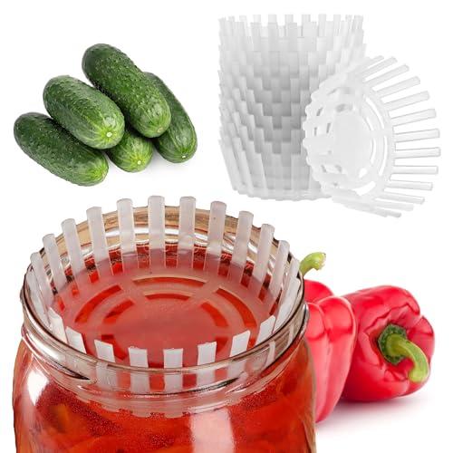 KADAX Pesi di Fermentazione in Plastica per Barattoli di Vetro, Accessori da Cucina per Fermentare Verdure, Ideali per Kimchi e Crauti (82 mm, 12 pezzi)