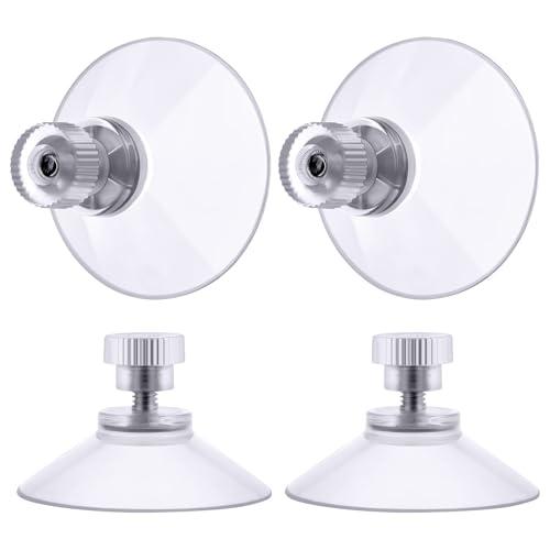 Flintronic 4 Pezzi Ventose Ø 50mm, Ventose piccole, Ventose Trasparenti, Ventosa Versatili in Plastica di Gomma, Ventose per Parasole Auto, per Bagno, Cucina, Ufficio, Specchio, Vetro, Finestra
