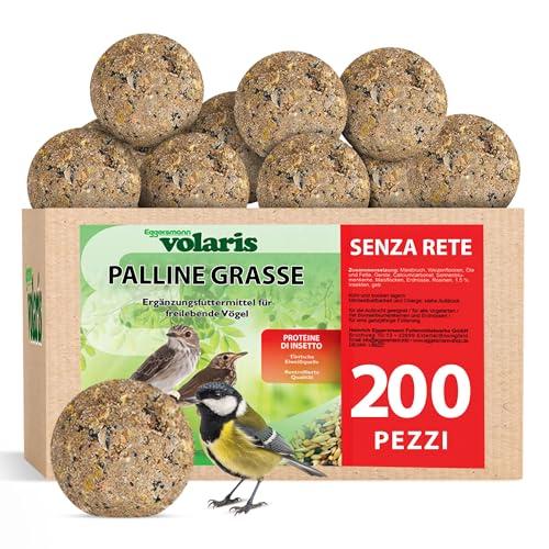 Eggersmann volaris 200 pezzi di palline di grasso proteico senza rete 18 kg | Pallina di cereali per uccelli selvatici | Mangime per tutto l'anno ricco di sostanze nutritive per tutte le di uccelli