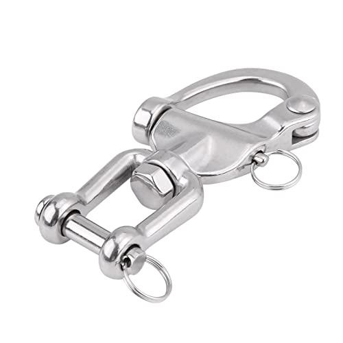 Lwuey Grillo Girevole Acciaio Inox,Heavy Duty Snap in Inox Gancio Sgancio Rapido Clip per Barca Vela Sabbia Industria Grilli Girevoli Moschettone Grado Marino Spinnaker Drizza Rigging