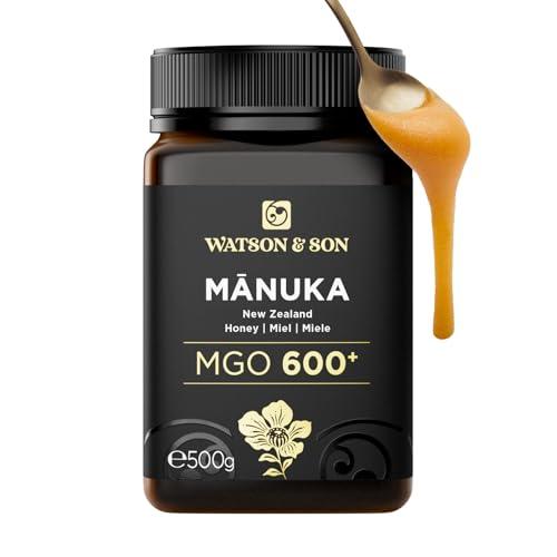 Watson & Son Miele Manuka MGO 600+ (500g) - Puro grezzo 100% certificato - Invasettato e sigillato in Nuova Zelanda - Manuka Honey