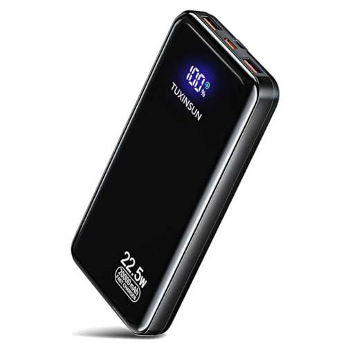 TUXINSUN Power Bank 20000mAh, Batteria Esterna 22.5W Carica Rapida PD3.0 QC4.0 USB-C Input & Output, Power Bank Compatto con Display LCD per iPhone 16 15 14, Samsung, Xiaomi, iPad
